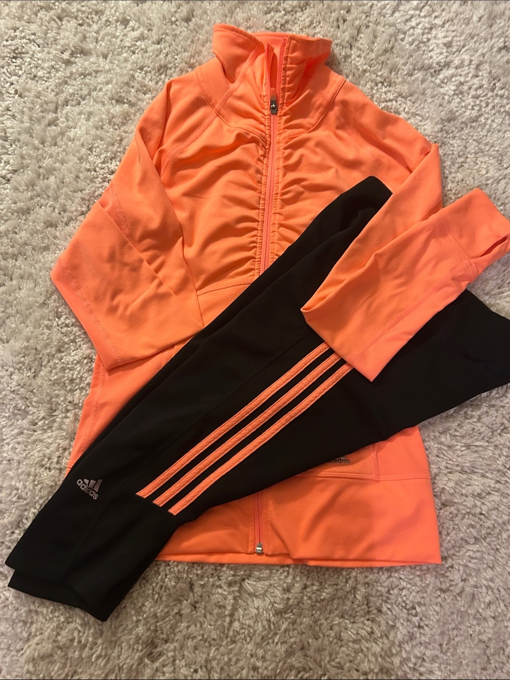 adidas Women’s Orange Full-Zip Utility Jacket